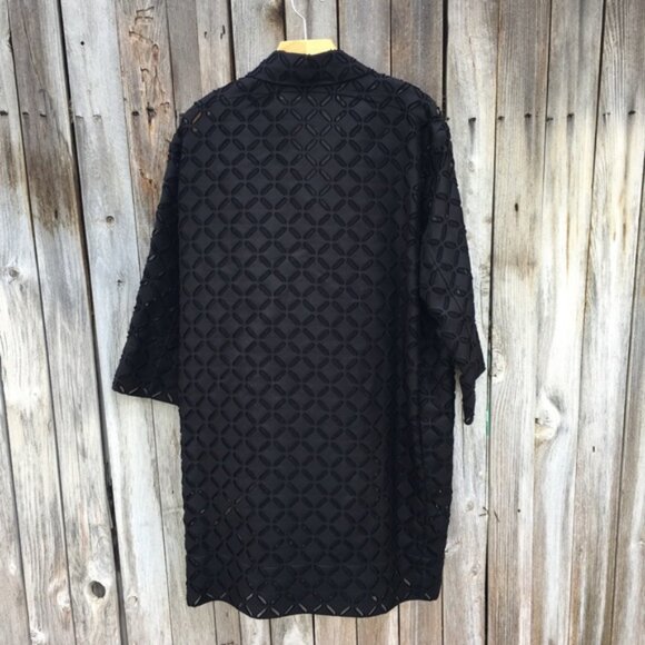 Roland Mouret Cutout Jacket Cotton Blend Black 10 - Picture 5 of 12